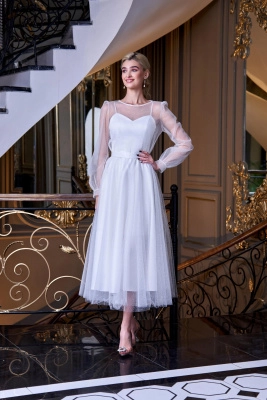 Белое платье миди трансформер 2 в 1