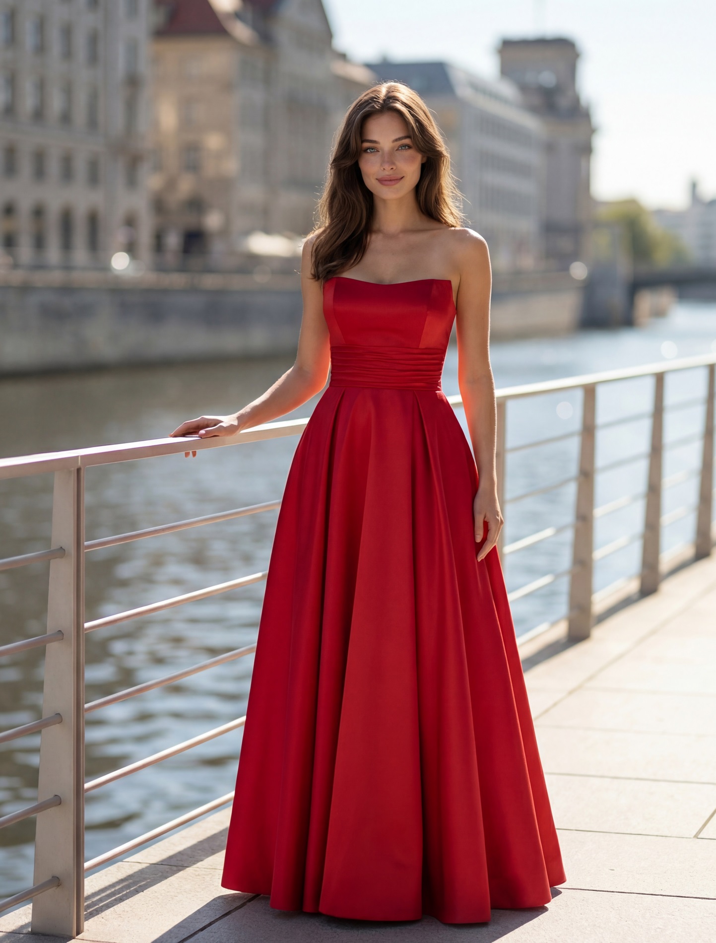 Красное вечернее платье в пол