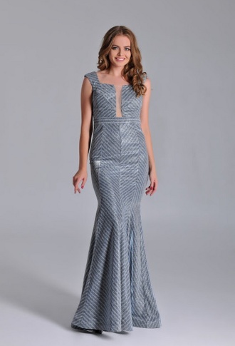 Обтягивающее вечернее платье рыбка в полоску