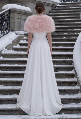 Лебяжья накидка пудровая