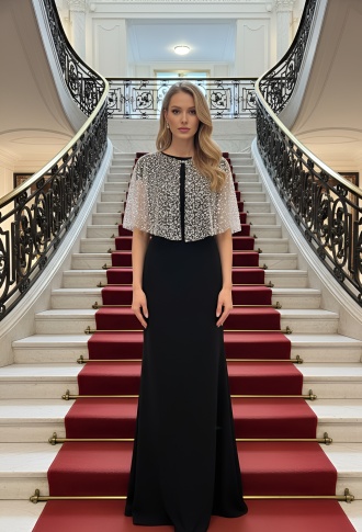 Сверкающая свадебная белая накидка из пайеток и бусин