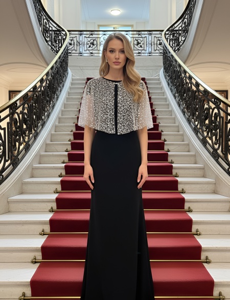 Сверкающая свадебная белая накидка из пайеток и бусин