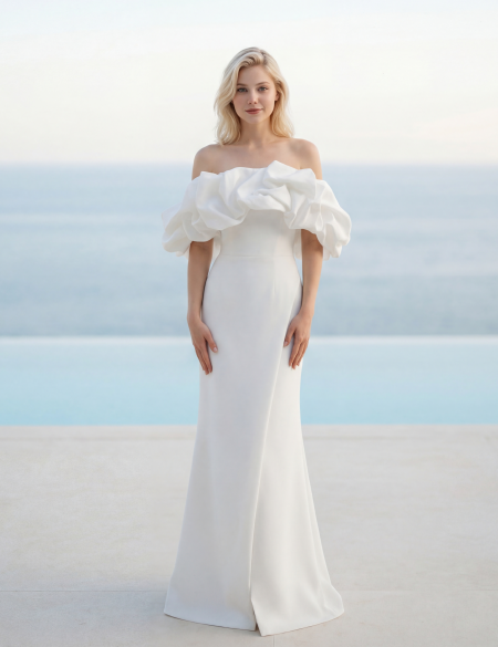 Свадебное платье с оборкой Барбара