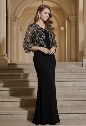 Чёрно-серебряная акидка в стиле Гэтсби 