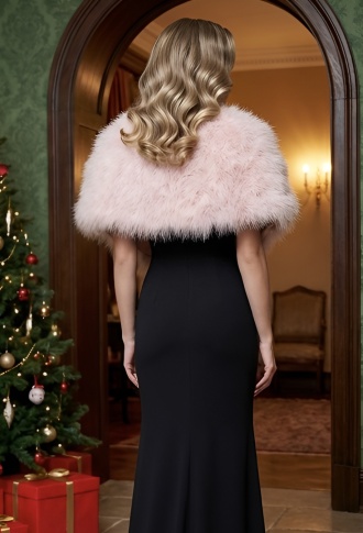 Лебяжья накидка розовая