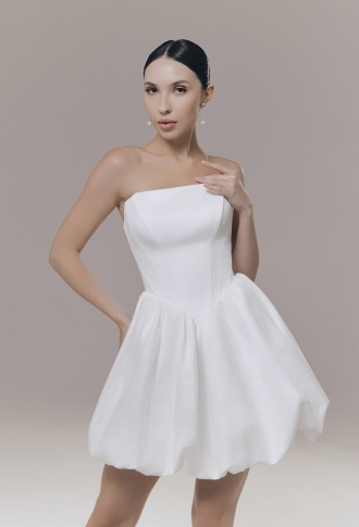 Белое блестящее платье бэби долл