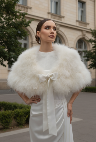 Натуральная накидка (болеро) из лебяжьего пуха  для невест