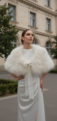 Натуральная накидка (болеро) из лебяжьего пуха  для невест