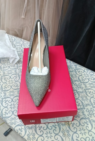 Графитовые блестящие туфли 