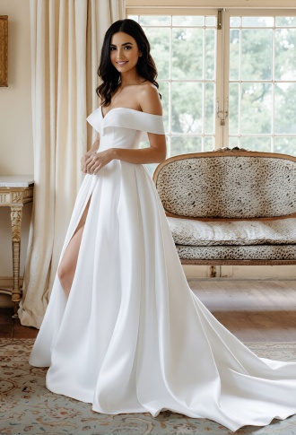 Атласное свадебное платье Мила
