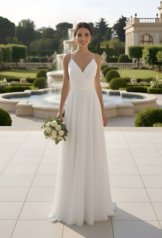 Белое атласное платье  на лямках с разрезом на ноге