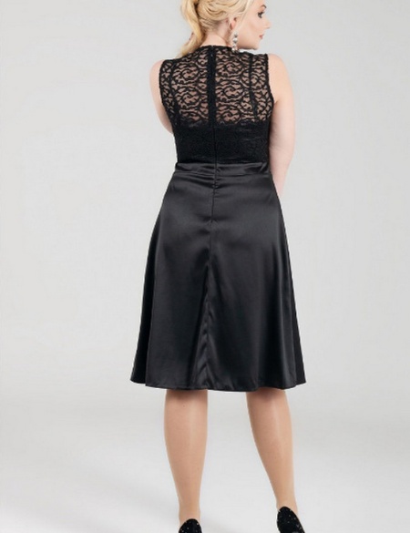 Кружевной верх, юбка атлас с болеро - Чёрный