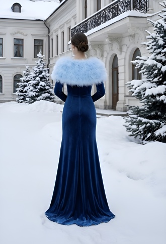 Лебяжья накидка Roksolana голубая