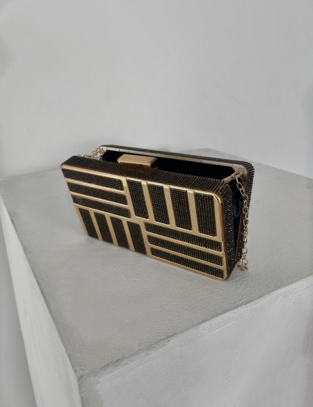 Клатч чёрно-золотой