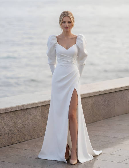 Свадебное платье с рукавами Натана