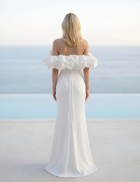 Свадебное платье с оборкой Барбара