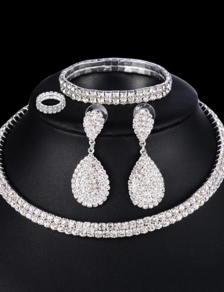 Чокер, серьги, браслет и кольцо 300414