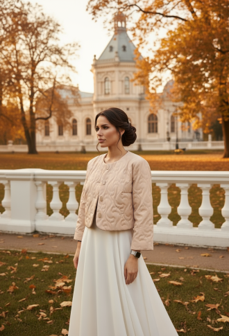 Бежевая тёплая куртка, жакет