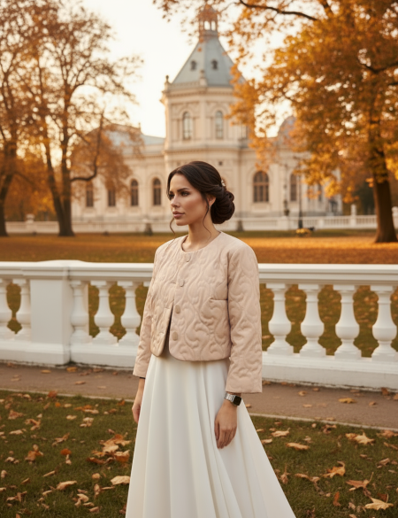 Бежевая тёплая куртка, жакет