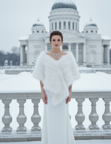 Роскошный палантин лебяжий двухсторонний