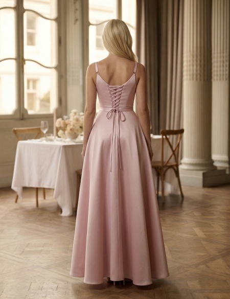 Розовое платье 2 в 1. Блестящее фатиновая накидка с рукавами, атласное платье на лямочках