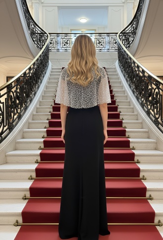 Сверкающая свадебная белая накидка из пайеток и бусин