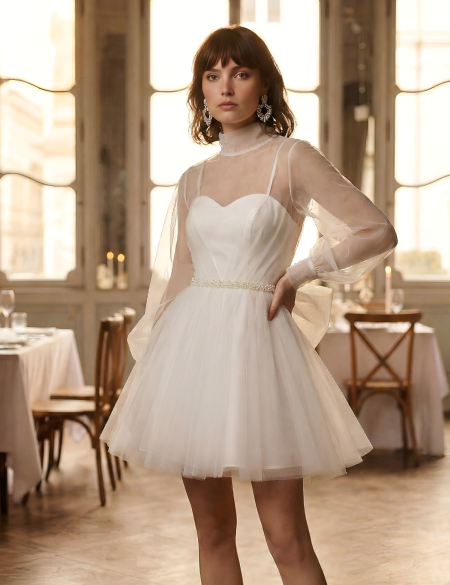 Белое платье мини трансформер 2 в 1