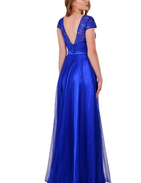 Синее фатиновое платье лиф с пайетками