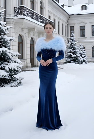 Лебяжья накидка Roksolana голубая