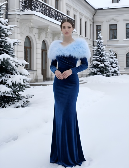 Лебяжья накидка Roksolana голубая