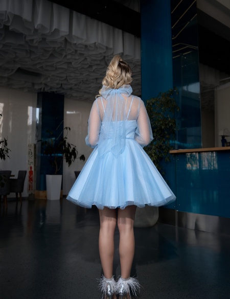 Голубое платье мини трансформер 2 в 1