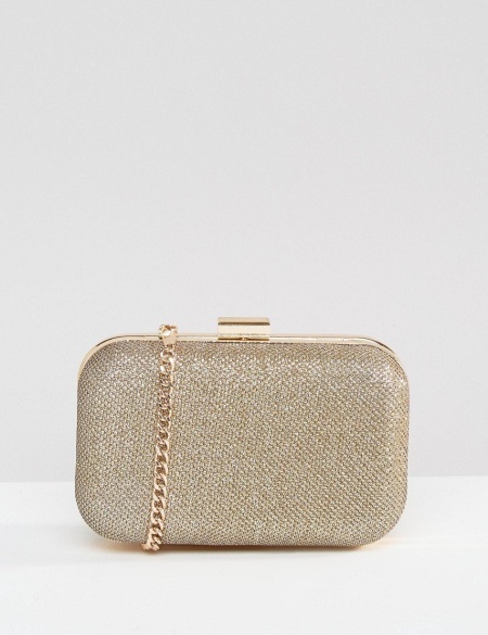 Золотой блестящий клатч
