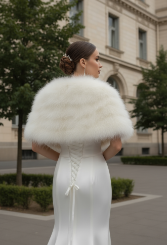 Натуральная накидка (болеро) из лебяжьего пуха  для невест