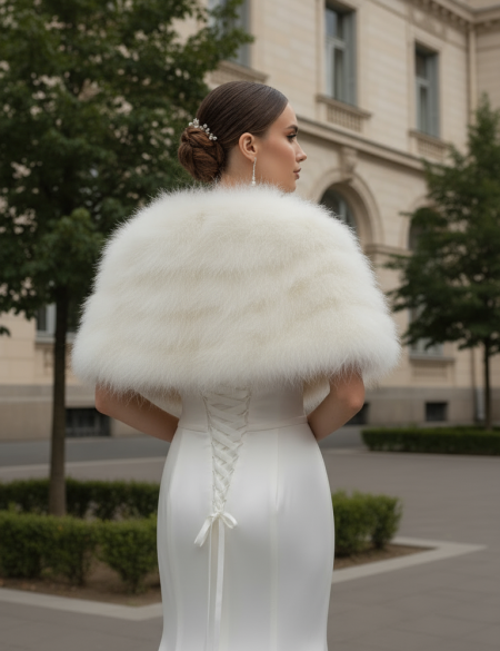 Натуральная накидка (болеро) из лебяжьего пуха  для невест