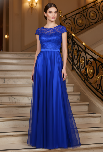 Синее фатиновое платье лиф с пайетками