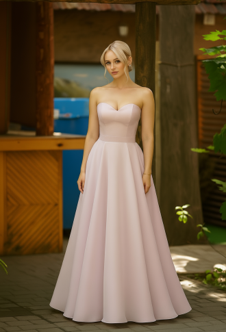 Лиловое платье с оборкой из цветов