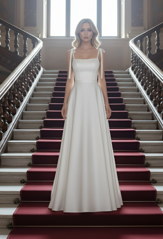 Свадебное платье с буфами Кэрол