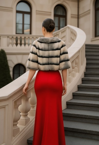 Шубка "шиншилла" из меха кролика-рекс