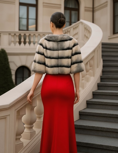 Шубка "шиншилла" из меха кролика-рекс